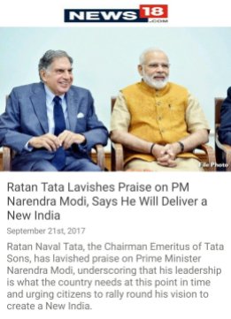 Ratan Tata on Modi
